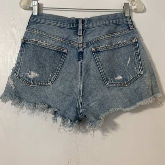 Agolde Denim Shorts Parker Jean Shorts Button Fly Distressed Womens 27 - Picture 5 of 7